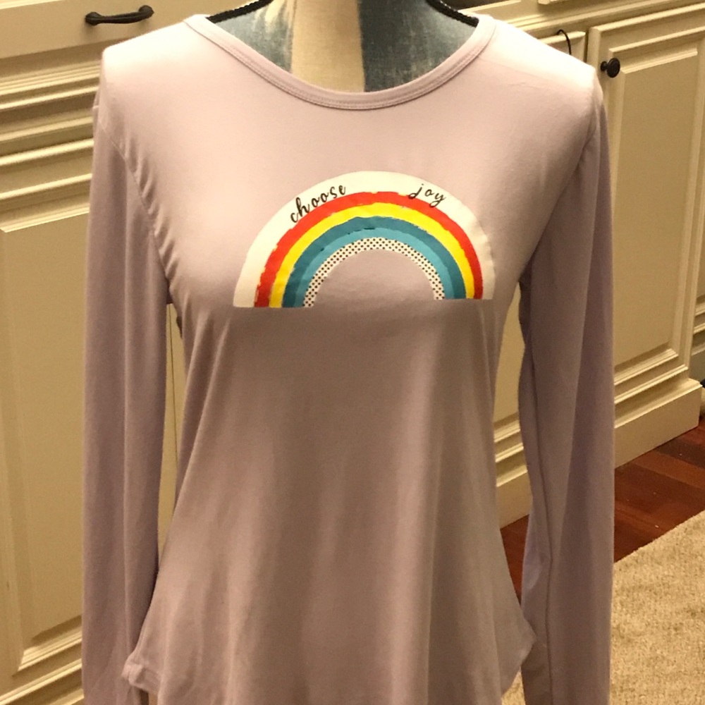 Choose Joy Rainbow LS Tee Medium NWT